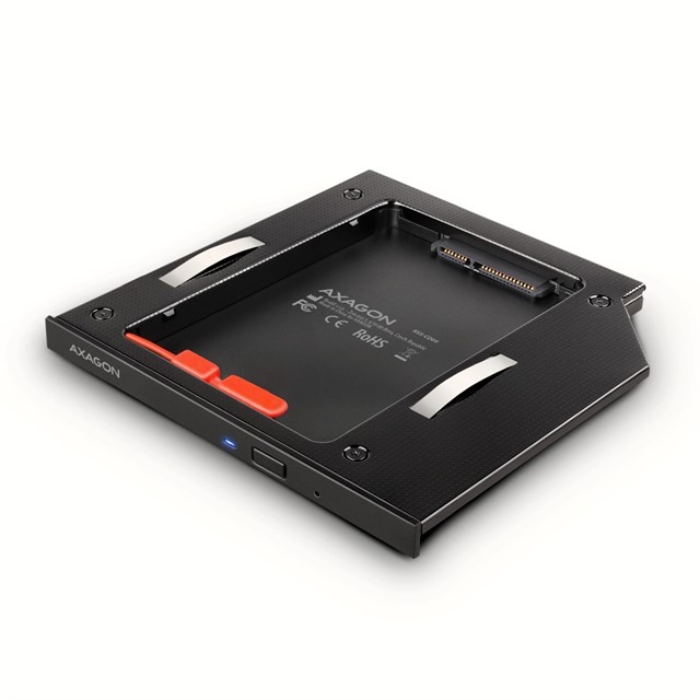 Ramka n a 2,5 cala SSD-HDD do gniazda DVD, RSS-CD09, 9.5mmLED aluminium 