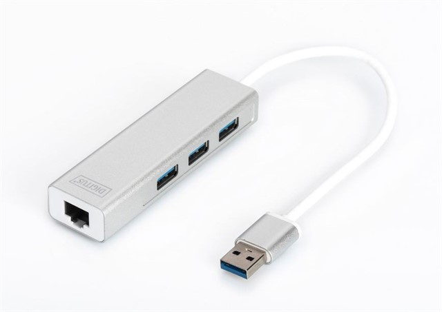 HUB/Koncentrator 3-portowy USB 3.0 SuperSpeed z Gigabit LAN adapter